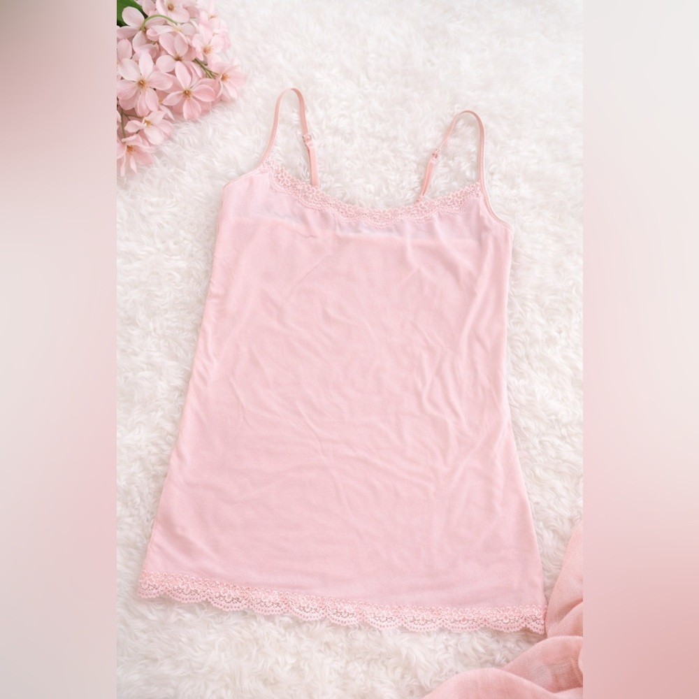 Pink Lace Trim Chemise